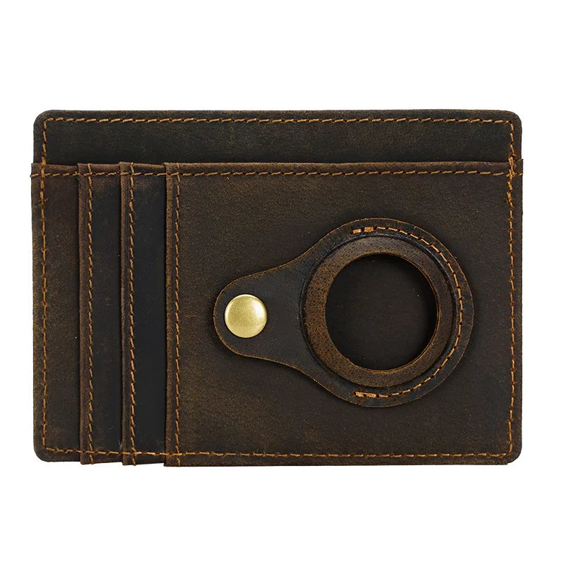 Premium AirTag Wallet Case RFID Blocking Leather Card Holder Slim Magnetic Closure Secure ID Credit Card Storage