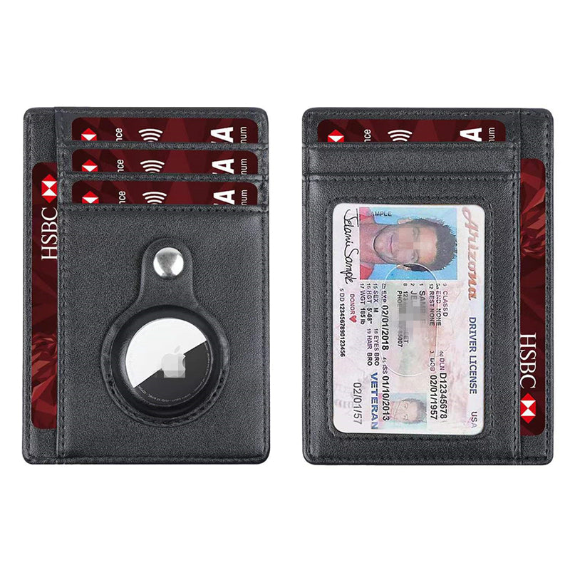 Premium AirTag Wallet Case RFID Blocking Leather Card Holder Slim Magnetic Closure Secure ID Credit Card Storage