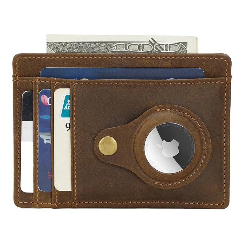 Premium AirTag Wallet Case RFID Blocking Leather Card Holder Slim Magnetic Closure Secure ID Credit Card Storage