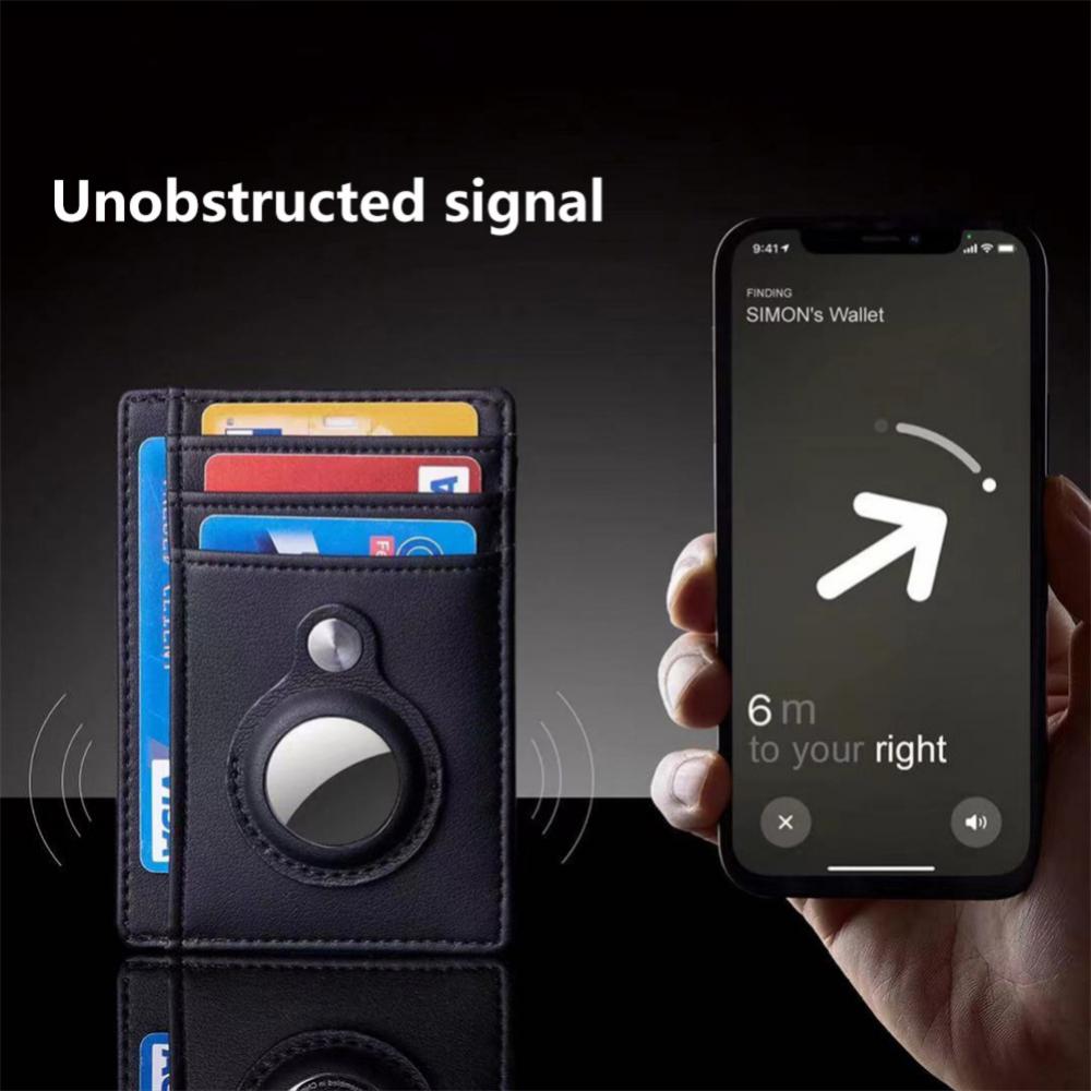 Premium AirTag Wallet Case RFID Blocking Leather Card Holder Slim Magnetic Closure Secure ID Credit Card Storage