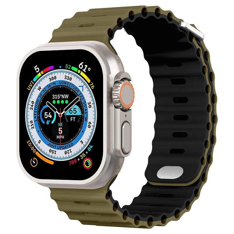 Premium Apple Watch Band Ocean Strap Soft Silicone Sport Wristband Adjustable Secure Fit Comfortable Durable Design