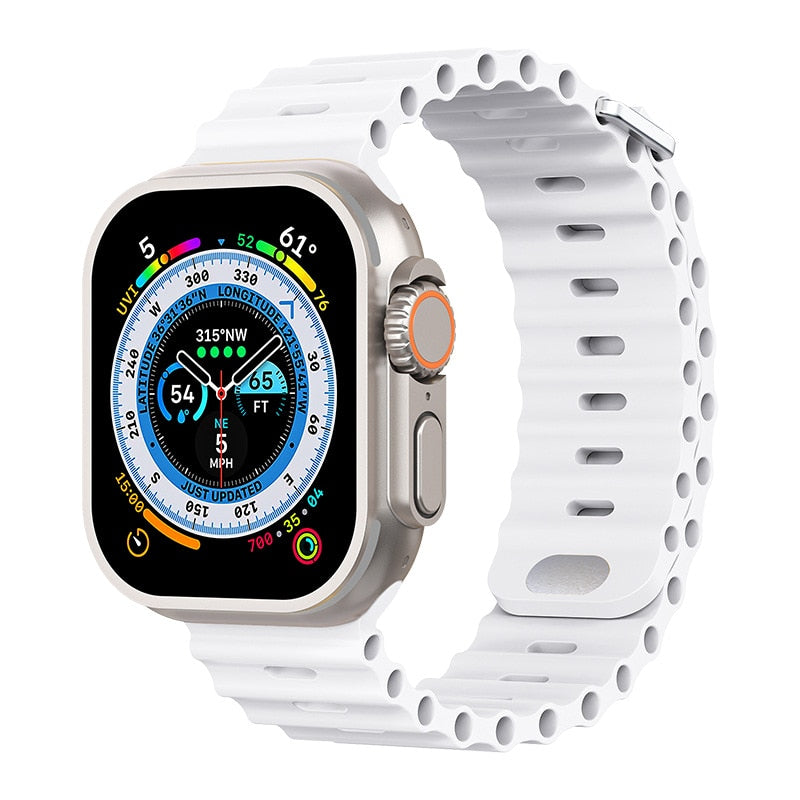 Premium Apple Watch Band Ocean Strap Soft Silicone Sport Wristband Adjustable Secure Fit Comfortable Durable Design