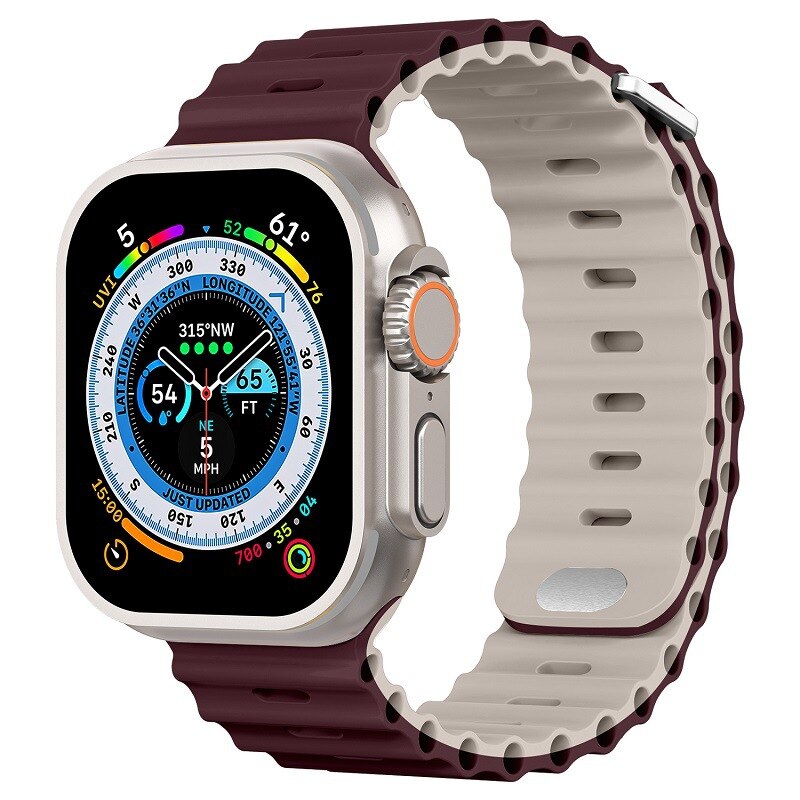 Premium Apple Watch Band Ocean Strap Soft Silicone Sport Wristband Adjustable Secure Fit Comfortable Durable Design