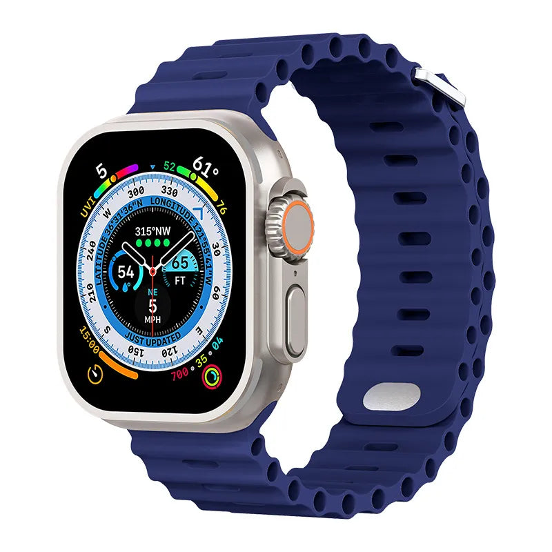 Premium Apple Watch Band Ocean Strap Soft Silicone Sport Wristband Adjustable Secure Fit Comfortable Durable Design