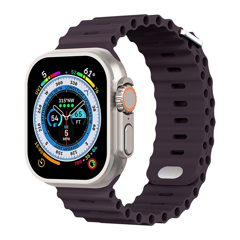Premium Apple Watch Band Ocean Strap Soft Silicone Sport Wristband Adjustable Secure Fit Comfortable Durable Design