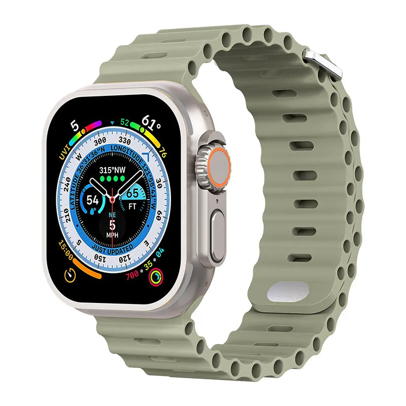 Premium Apple Watch Band Ocean Strap Soft Silicone Sport Wristband Adjustable Secure Fit Comfortable Durable Design