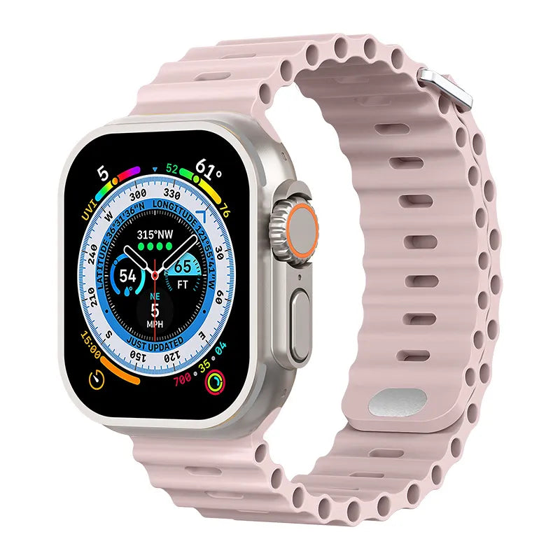 Premium Apple Watch Band Ocean Strap Soft Silicone Sport Wristband Adjustable Secure Fit Comfortable Durable Design