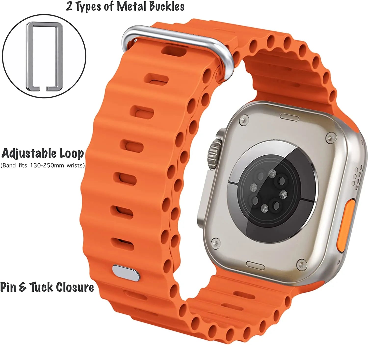 Premium Apple Watch Band Ocean Strap Soft Silicone Sport Wristband Adjustable Secure Fit Comfortable Durable Design