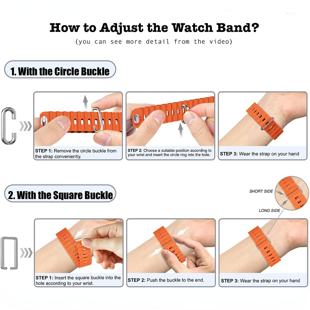 Premium Apple Watch Band Ocean Strap Soft Silicone Sport Wristband Adjustable Secure Fit Comfortable Durable Design