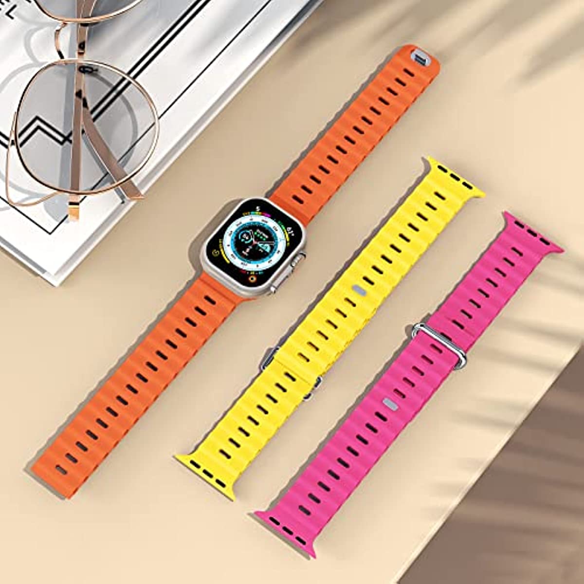 Premium Apple Watch Band Ocean Strap Soft Silicone Sport Wristband Adjustable Secure Fit Comfortable Durable Design