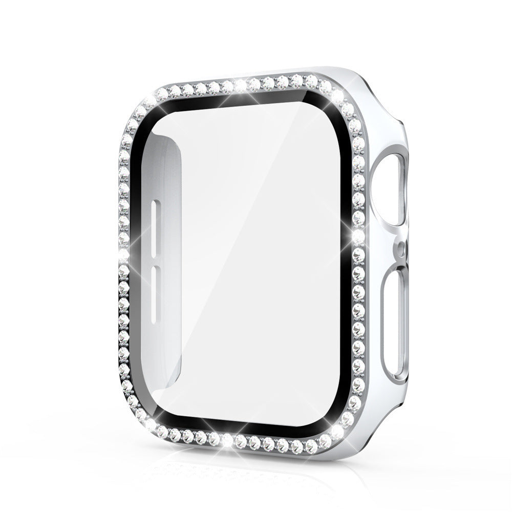 Premium Apple Watch Case Bling Rhinestone Glass Screen Protector Shockproof Protective Cover Luxury Design