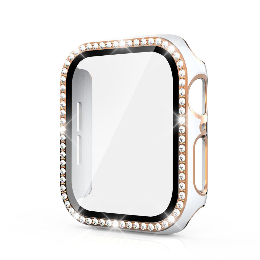 Premium Apple Watch Case Bling Rhinestone Glass Screen Protector Shockproof Protective Cover Luxury Design