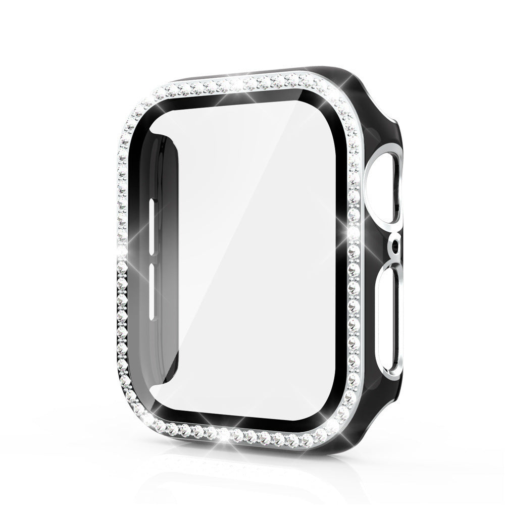 Premium Apple Watch Case Bling Rhinestone Glass Screen Protector Shockproof Protective Cover Luxury Design