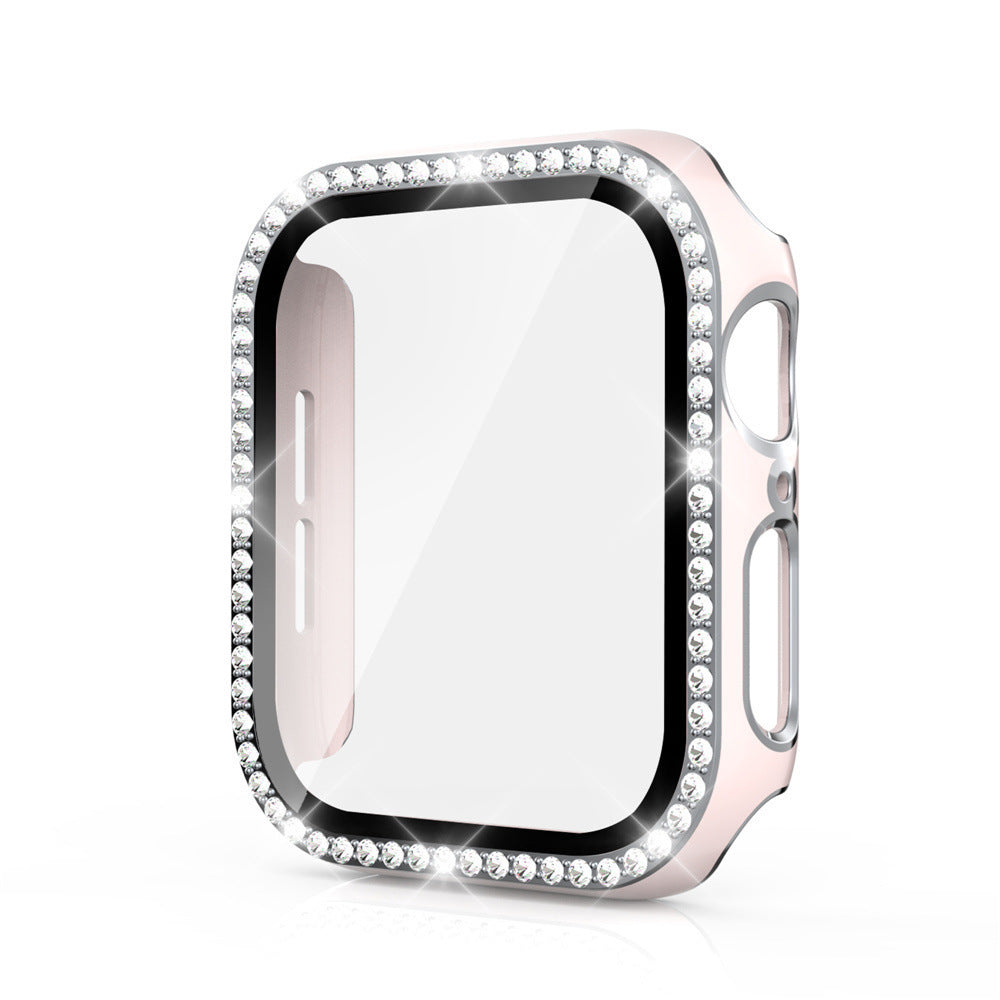 Premium Apple Watch Case Bling Rhinestone Glass Screen Protector Shockproof Protective Cover Luxury Design