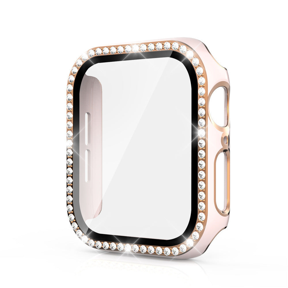 Premium Apple Watch Case Bling Rhinestone Glass Screen Protector Shockproof Protective Cover Luxury Design
