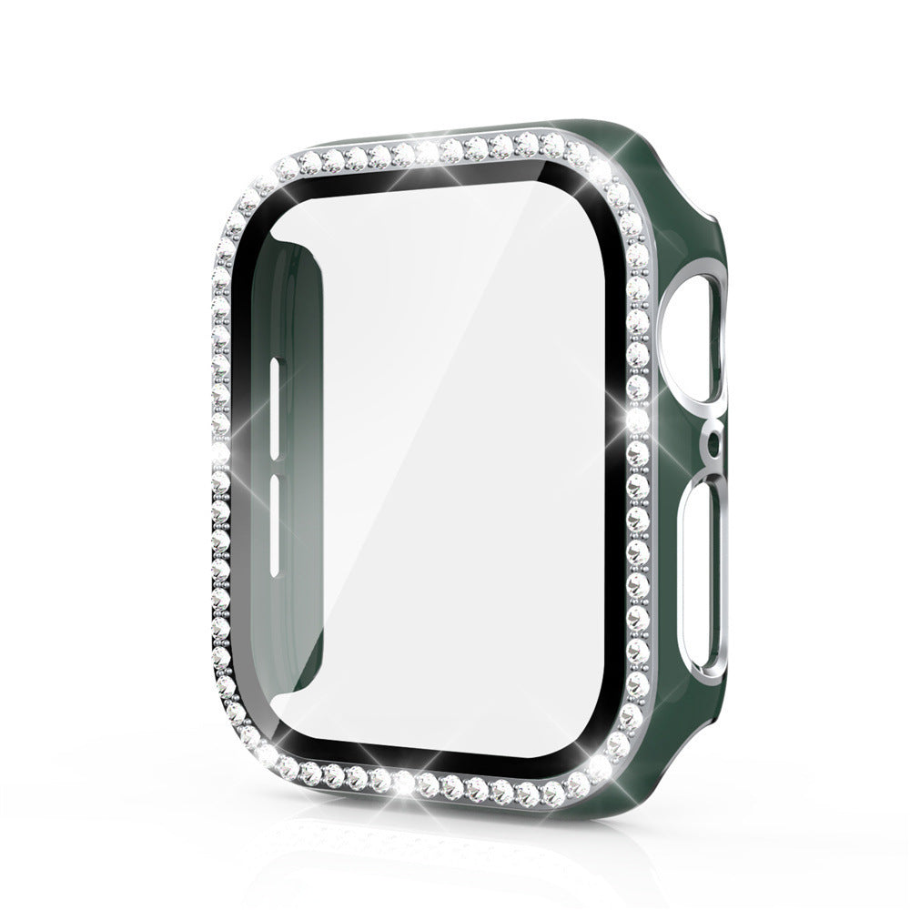 Premium Apple Watch Case Bling Rhinestone Glass Screen Protector Shockproof Protective Cover Luxury Design