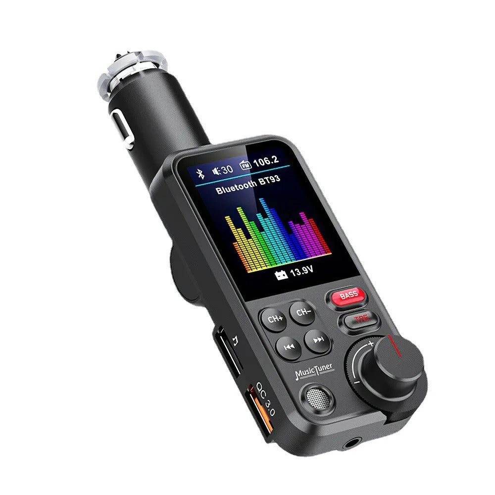 Premium Car Bluetooth FM Transmitter QC 3.0 Fast Charging USB Charger Hands-Free Calling Audio Adapter Stereo Music Player