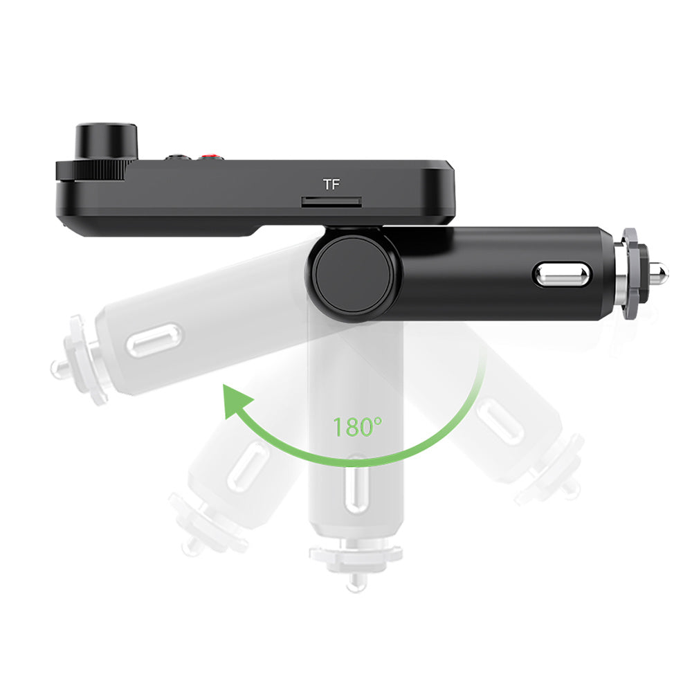 Premium Car Bluetooth FM Transmitter QC 3.0 Fast Charging USB Charger Hands-Free Calling Audio Adapter Stereo Music Player