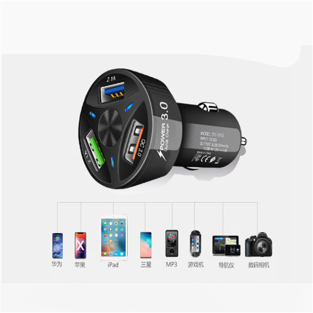 Premium Car Charger USB-C Multi Port Fast Charging Adapter 12V Socket Smartphone Compatible High Speed Charging