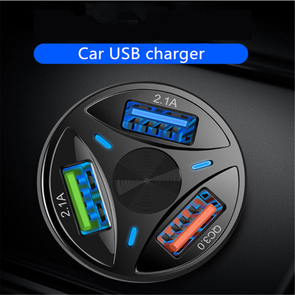 Premium Car Charger USB-C Multi Port Fast Charging Adapter 12V Socket Smartphone Compatible High Speed Charging