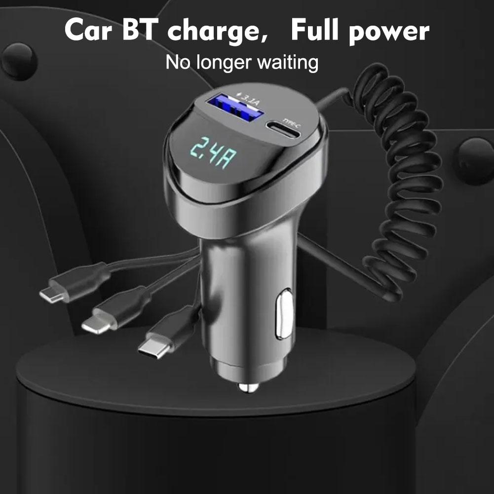 Premium Car Charger USB-C Multi Port Fast Charging Adapter 12V Socket Smartphone Compatible High Speed Charging