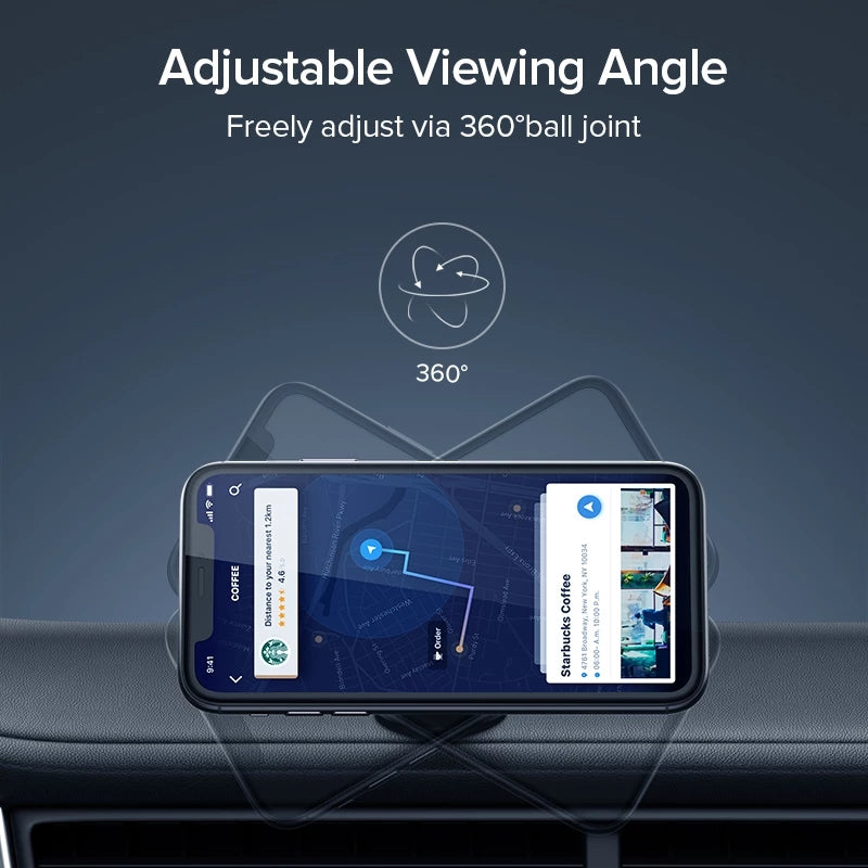 Premium Car Phone Mount Magnetic 360 Rotation Secure Grip Dashboard Holder Smartphone Compatible GPS Mount