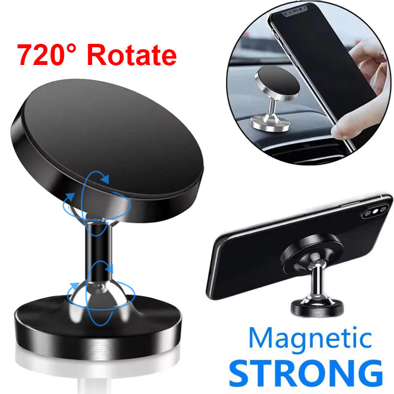 Premium Car Phone Mount Magnetic 360 Rotation Secure Grip Dashboard Holder Smartphone Compatible GPS Mount