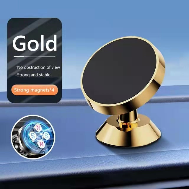 Premium Car Phone Mount Magnetic 360 Rotation Secure Grip Dashboard Holder Smartphone Compatible GPS Mount