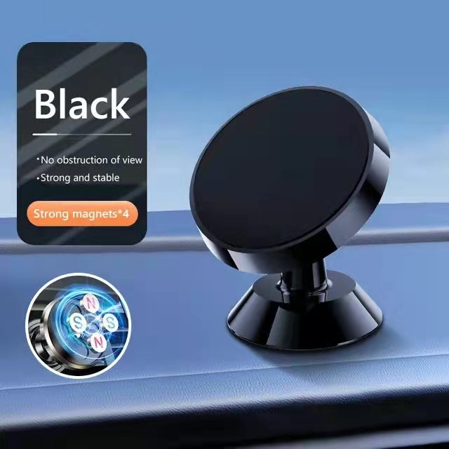 Premium Car Phone Mount Magnetic 360 Rotation Secure Grip Dashboard Holder Smartphone Compatible GPS Mount