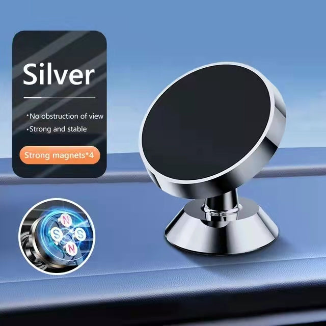 Premium Car Phone Mount Magnetic 360 Rotation Secure Grip Dashboard Holder Smartphone Compatible GPS Mount
