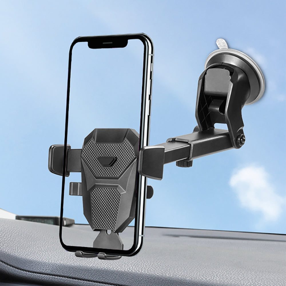 Premium Car Phone Mount Suction Cup 360 Rotation Secure Grip Dashboard Windshield Holder Smartphone Compatible