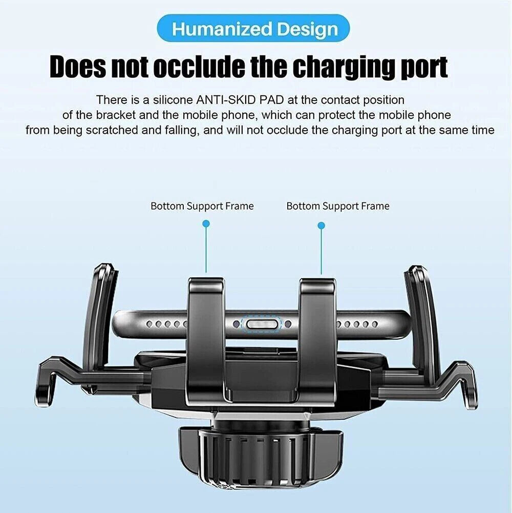 Premium Car Phone Mount Suction Cup 360 Rotation Secure Grip Dashboard Windshield Holder Smartphone Compatible