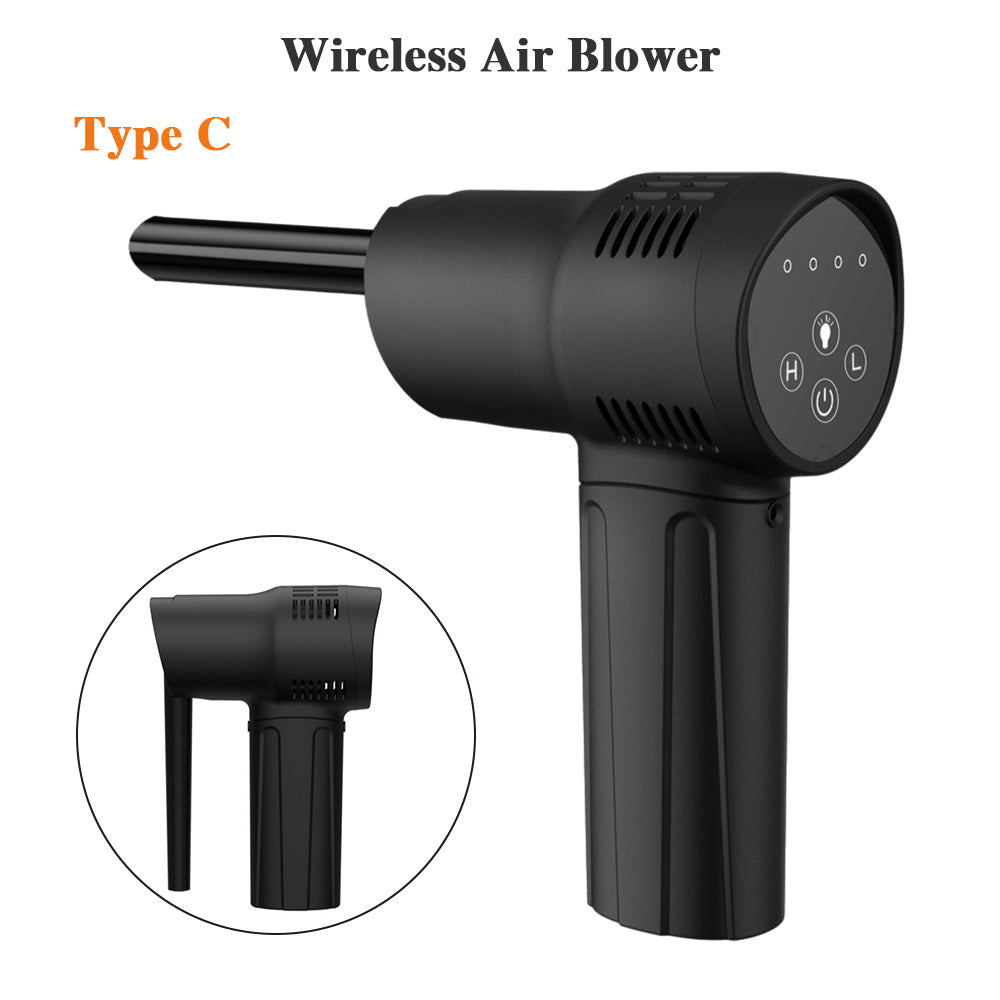 Premium Electric Air Duster Cordless Compressed Air Blower LED Light Keyboard Cleaner Reusable Cleaning Tool