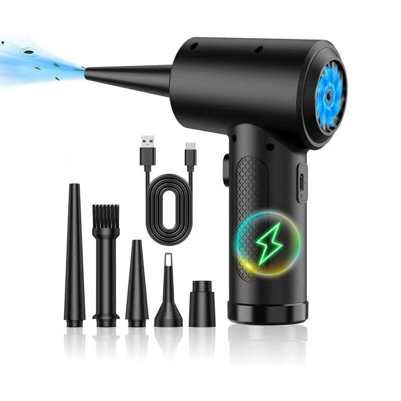 Premium Electric Air Duster Cordless Compressed Air Blower LED Light Keyboard Cleaner Reusable Cleaning Tool