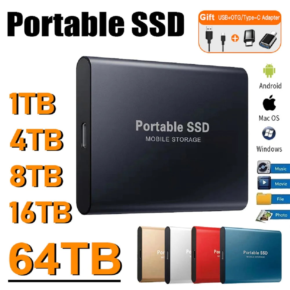 Premium External SSD Portable USB 3.1 High Speed Storage Drive Multi Capacity Compact Data Backup Solution