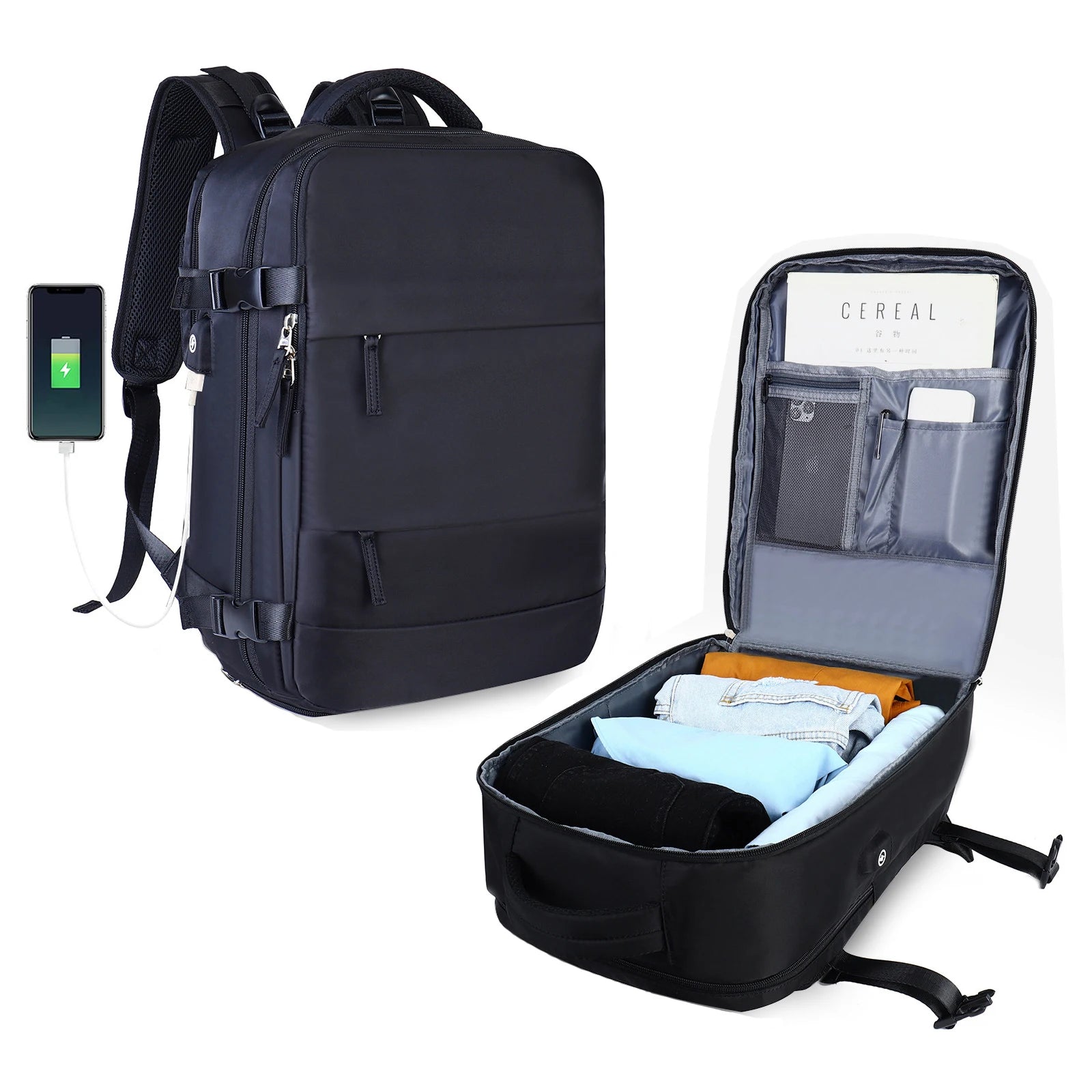 Premium Laptop Backpack Waterproof Expandable USB Charging Business Travel Backpack Large Capacity 13–17 Inch Laptop Compatible
