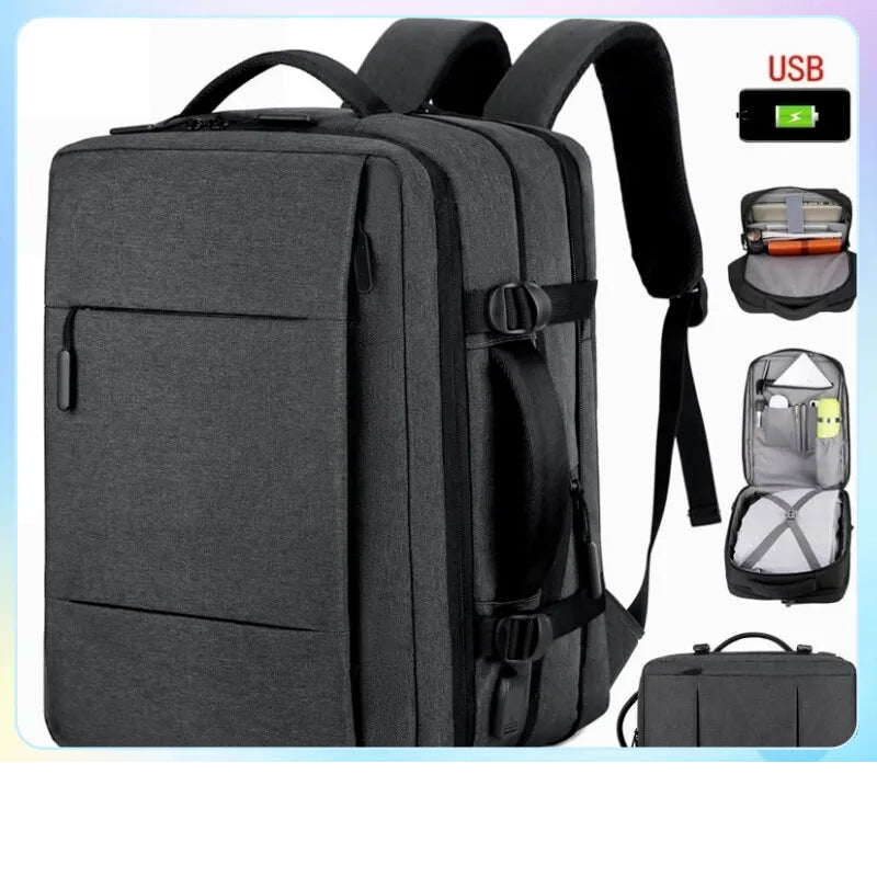 Premium Laptop Backpack Waterproof Expandable USB Charging Business Travel Backpack Large Capacity 13–17 Inch Laptop Compatible