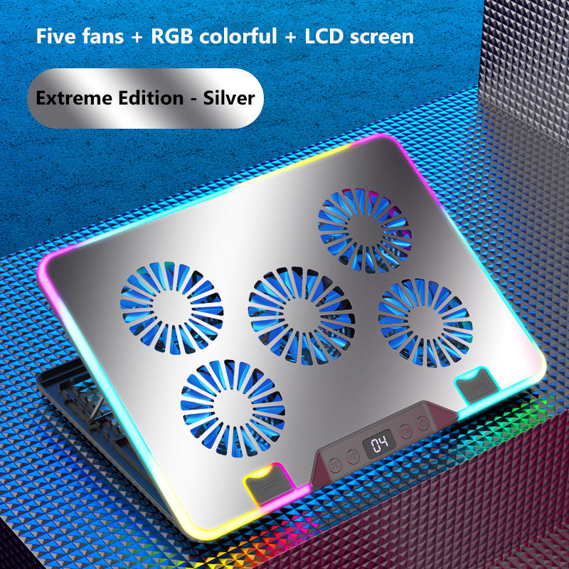 Premium Laptop Cooling Pad RGB 6 Fan 2600RPM Adjustable Stand Gaming Notebook Cooler Ergonomic Heat Dissipation