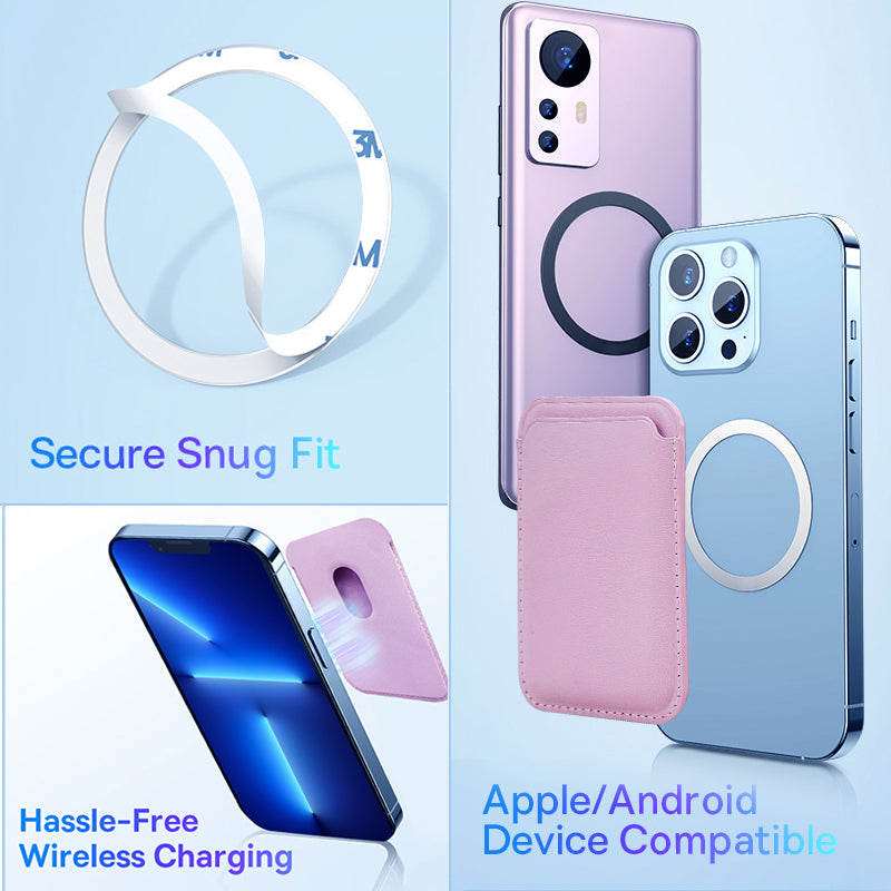 Premium MagSafe Wallet Magnetic Card Holder Leather Case Slim Detachable Phone Wallet Secure Card Storage