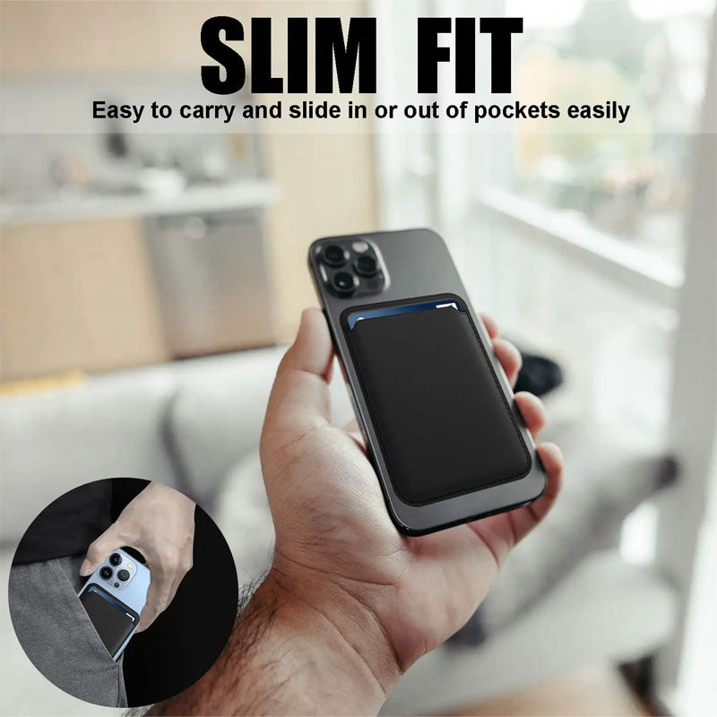 Premium MagSafe Wallet Magnetic Card Holder Leather Case Slim Detachable Phone Wallet Secure Card Storage