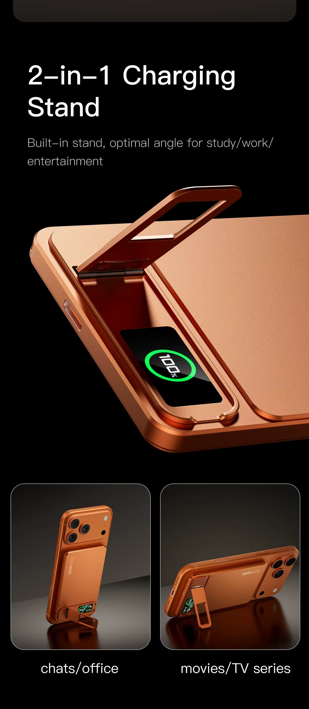Premium Magnetic Wireless Power Bank 10000mAh Portable Charger 20W Fast Charging MagSafe Compatible Magnetic Charging Digital Display Phone Stand
