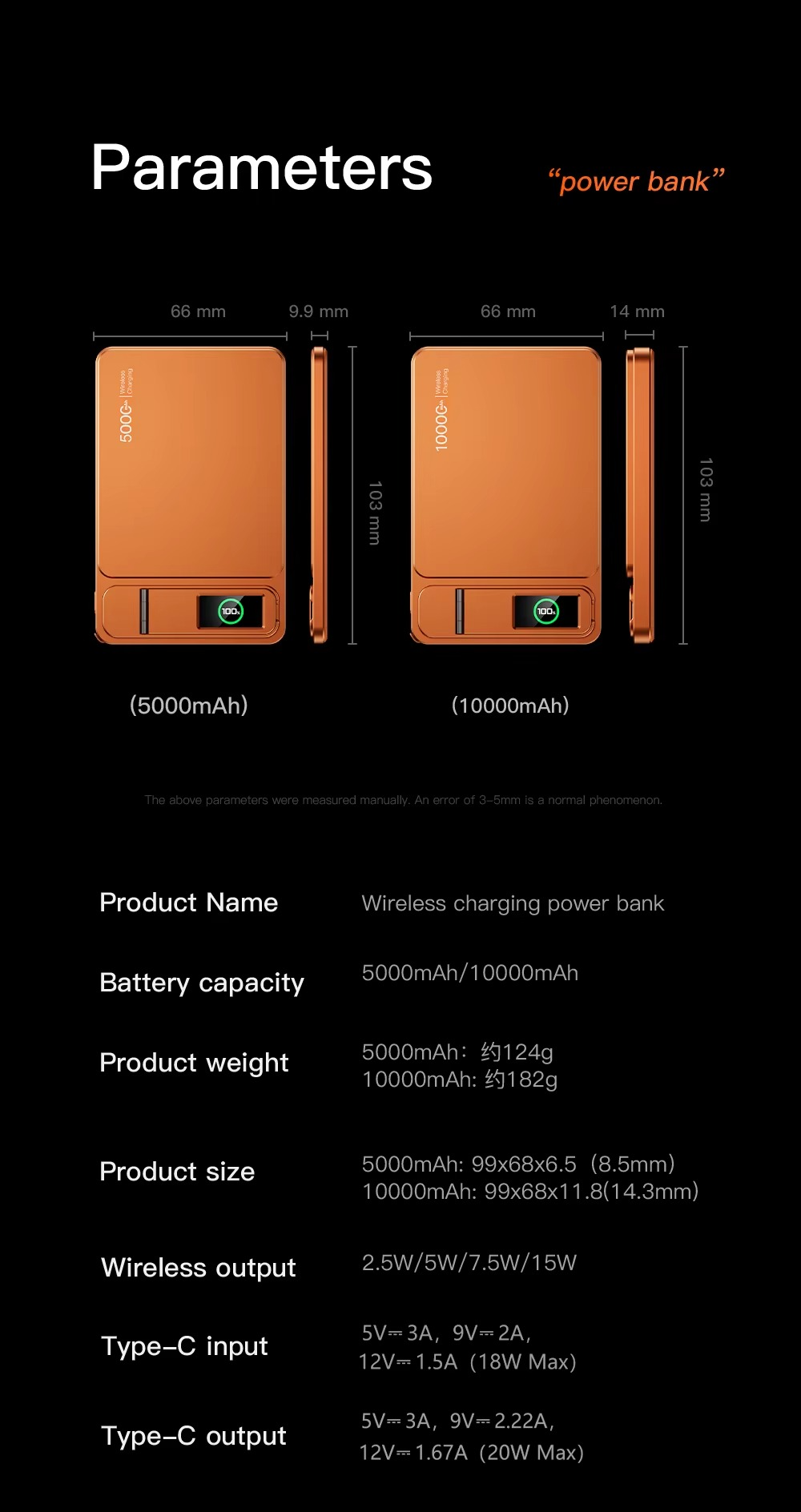 Premium Magnetic Wireless Power Bank 10000mAh Portable Charger 20W Fast Charging MagSafe Compatible Magnetic Charging Digital Display Phone Stand