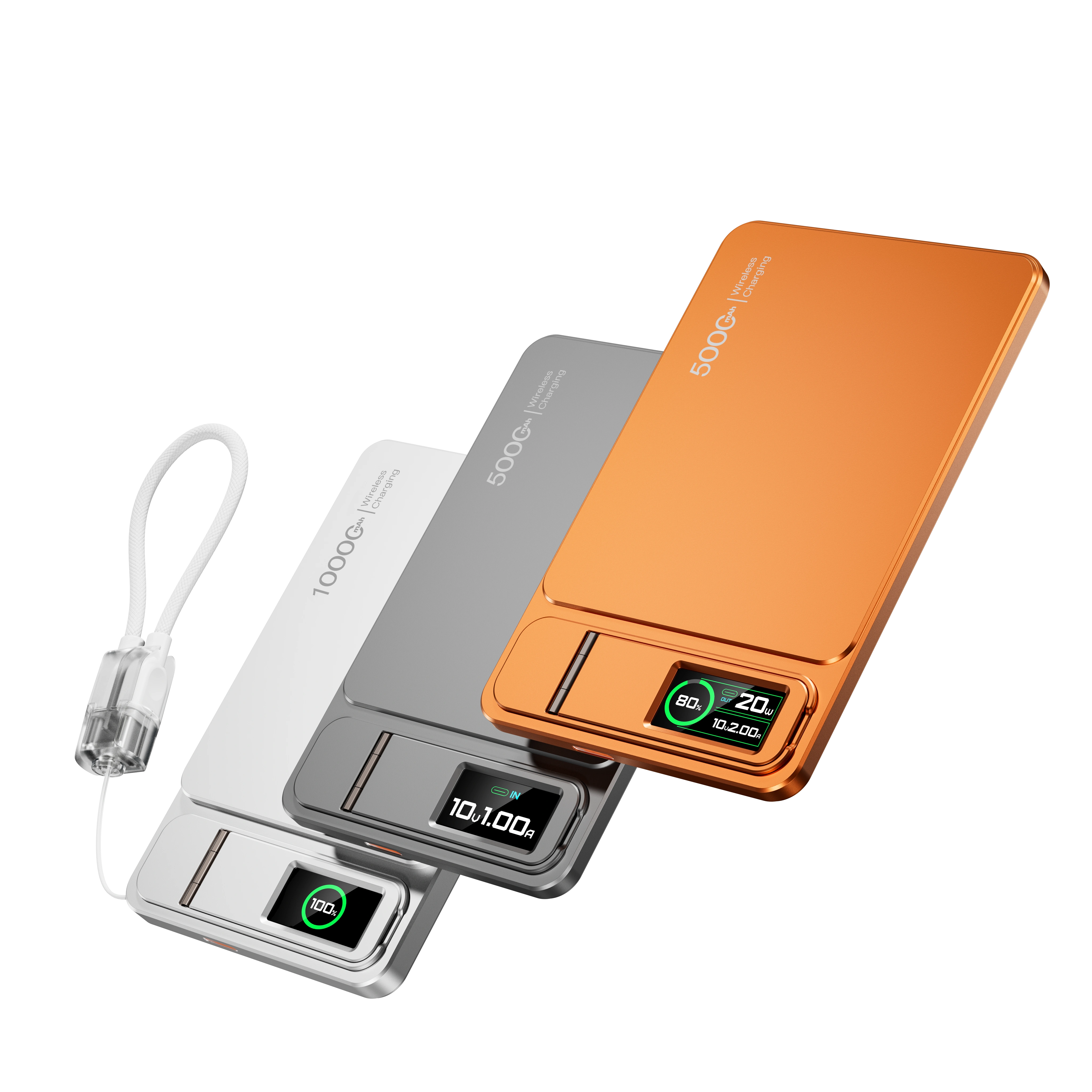 Premium Magnetic Wireless Power Bank 10000mAh Portable Charger 20W Fast Charging MagSafe Compatible Magnetic Charging Digital Display Phone Stand