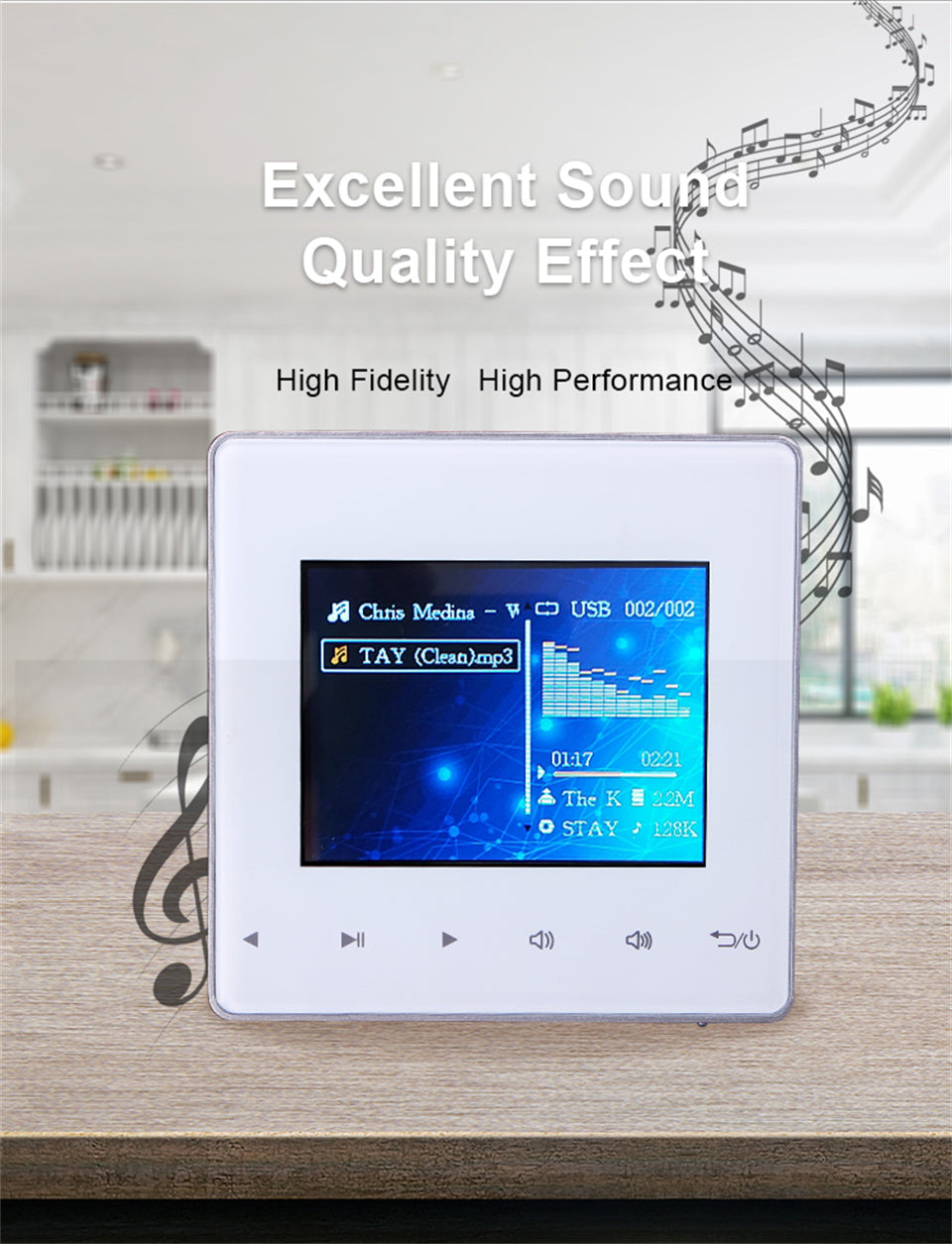 Premium Mini Bluetooth Speaker Amplifier 2.8 Inch HD Display Stereo Sound System FM AUX Wireless Audio Center