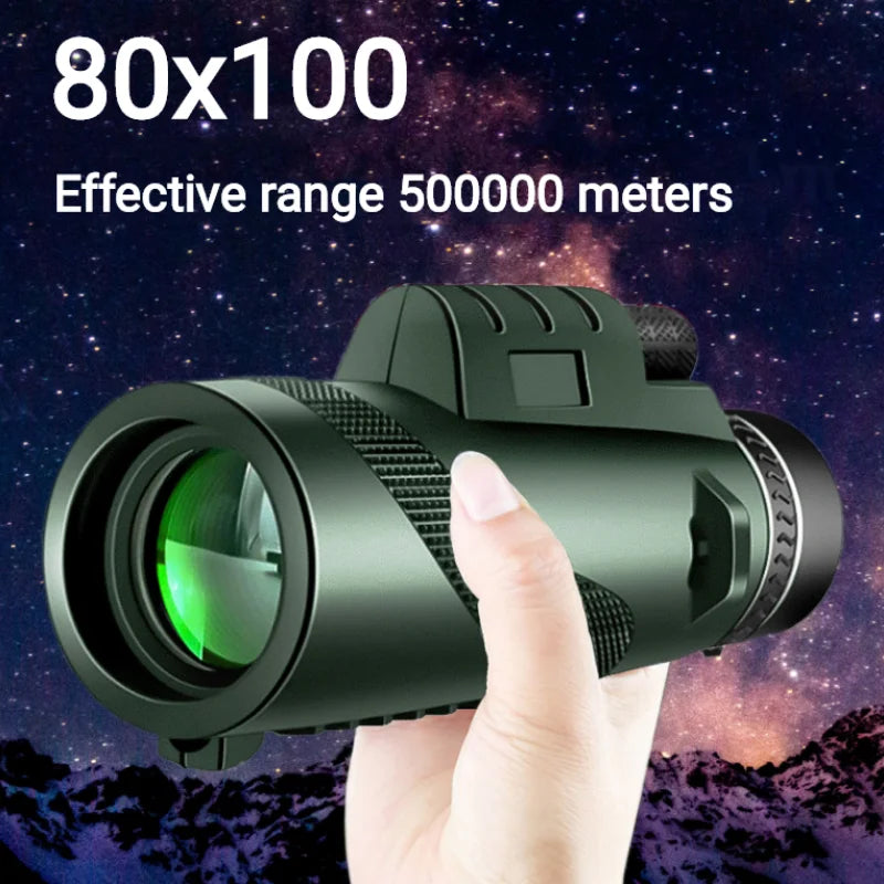 Premium Monocular Telescope HD Zoom Portable Folding Long Range Viewing Smartphone Compatible Outdoor Travel Scope