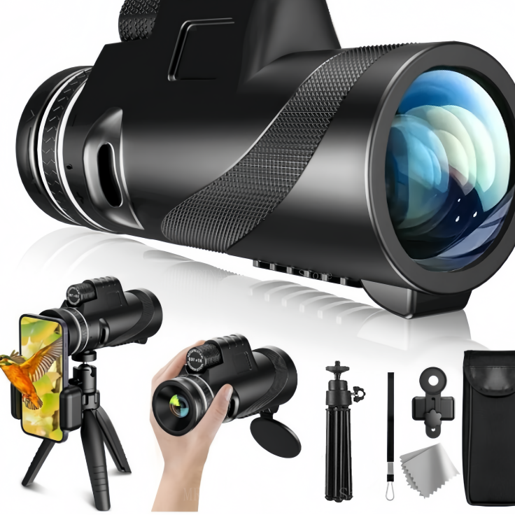 Premium Monocular Telescope HD Zoom Portable Folding Long Range Viewing Smartphone Compatible Outdoor Travel Scope