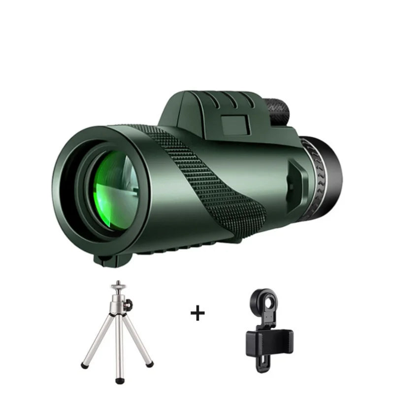 Premium Monocular Telescope HD Zoom Portable Folding Long Range Viewing Smartphone Compatible Outdoor Travel Scope