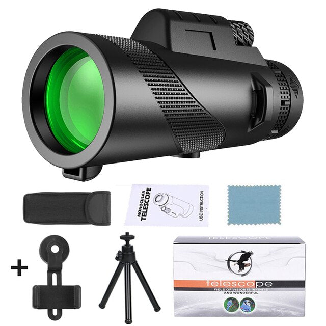 Premium Monocular Telescope HD Zoom Portable Folding Long Range Viewing Smartphone Compatible Outdoor Travel Scope