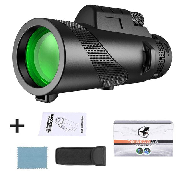 Premium Monocular Telescope HD Zoom Portable Folding Long Range Viewing Smartphone Compatible Outdoor Travel Scope