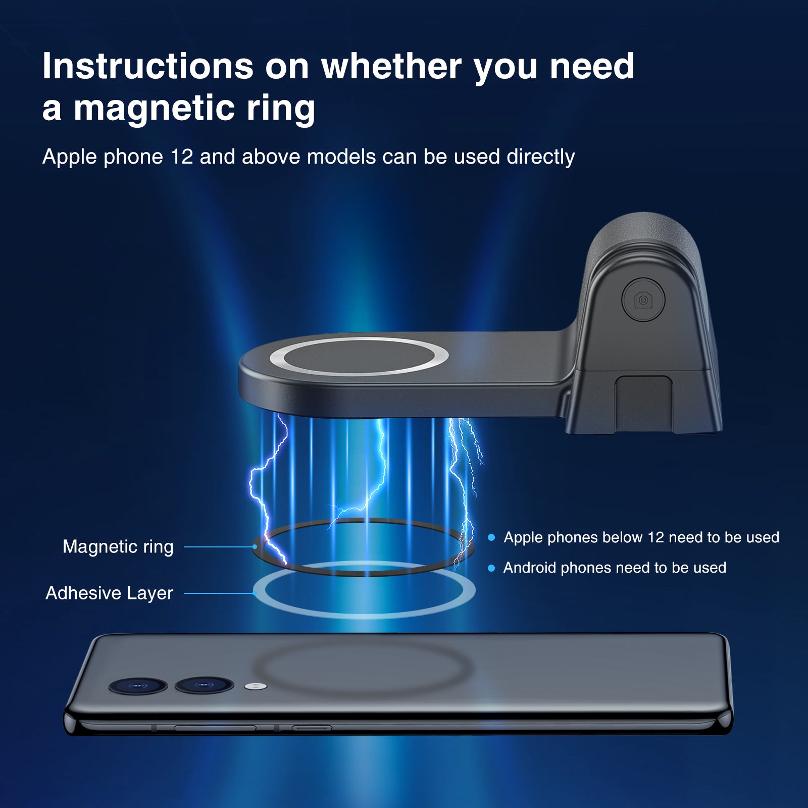 Premium Phone Holder MagSafe Compatible Magnetic Grip Bluetooth Remote Control Smartphone Mount Photography Video Stand